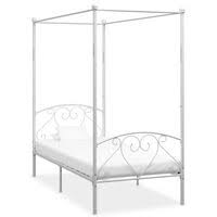 Metal bed frames decorating canopy beds description: Vidaxl Canopy Bed Frame White Metal 120x200 Cm Vidaxl Co Uk
