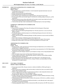 administrative coordinator resume