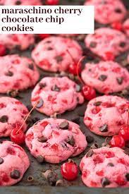 Maraschino Cherry Chocolate Chip Cookies Cherry Cookies Recipes Cookies Recipes Christmas Cookies Recipes Chocolate Chip