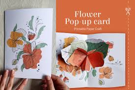 In the templates, there is a rectangle that will fit around the base to help. Popup Flower Card Printable Template 1354926 Templates Design Bundles