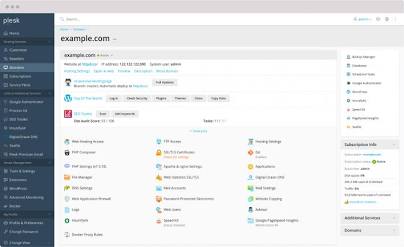 Managed WordPress control panel with WP Toolkit and speed optimization modules, AI generated