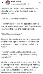 That's what clint eastwood sees as the keys to his longevity and success. Mike Rowe Leads An Interesting Life But I Am Sure Clint Has Better Stories The Clint May Be Worth A Try Album On Imgur