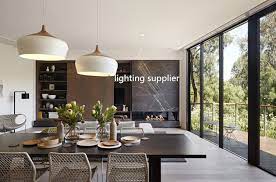Another great choice for dining room lighting are flush mount lights. Modern Pendant Light Oak Wood Lamp E27 Socket Wood Lampholder Hanging Light White Black Optionally 300mm 350mm Modern Pendant Light Pendant Lightshanging Lights Aliexpress
