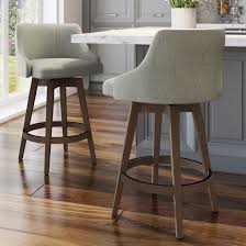 Carson Carrington Corbet Stool With Wood Base 30 Bar Height Beige Polyurethane Dark Brown Wood Swivel Bar Stools Swivel Counter Stools Swivel Stool