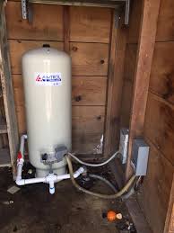 The water pressure you have and therefore the types of tap and shower you can use will largely depend on the type of heating system you have. C C Water Well Service Installing A New Pressure Tank Facebook