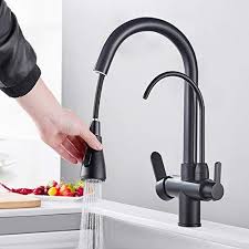 Der geschwungene auslauf bietet eine komfortable wasserentnahme an, wodurch sie auch flaschen und glaskrüge besonders einfach befüllen können. Suguword Edelstahl 3 Wege Trinkwasser Armatur Fur Wasserfilter Wasserh Techstudio Ch