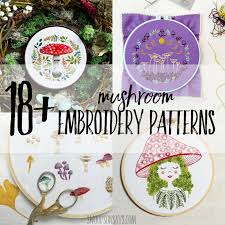 Beautiful patterns for hand embroidery and quilting. 18 Mushroom Embroidery Patterns Swoodson Says