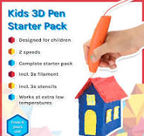 Kids 3D-Pen Starter Kit - Orange - Combodeal with PCL Filament Package - 12  Colours