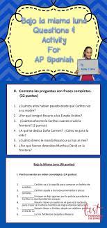 Bajo La Misma Luna Activities By Angie Torre This A Great Movie For Ap Spanish Because It Is Easy To Ap Spanish Spanish Lessons For Kids Spanish Lesson Plans