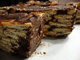 It Is A No Bake Cake Which Is Basically Marie Biscuits Broken Into Quarters Then Folded Into Chocolate Custard Ma Desserts Interesting Food Recipes Tart Baking