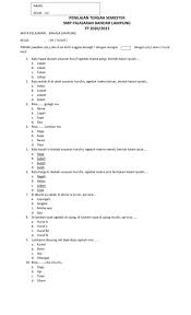 Dengan demikian, materi soal yang ada pada halaman situs web. Pts Bahasa Inggris Kls 7 Ganjil Worksheet