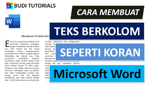 Cara Membuat Teks Berkolom Seperti Koran Di Microsoft Word Tutorial Word Youtube