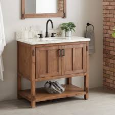 Bathjoy 24'' modern wood bathroom vanity cabinet oval tempered glass vessel sink faucet drain combo design with mirror. Farmhouse Sink Bathroom Vanity 36 Trendecors