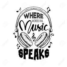 Where Words Fail Music Speaks Music Quote By Hans Christian Andersen Royalty Free Cliparts Vectors And Stock Illustration Image 124855750