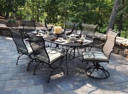 Meadowcraft Alexandria Casual Cushion Wrought Iron Dining Set By Meadowcraft 2524 54 Shop For Wrought I Garden Chairs Design Patio Elegant Outdoor Furniture