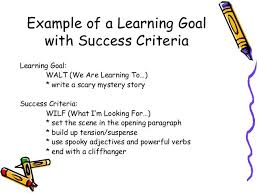 Learning Goals And Success Criteria Learning Goals Success Criteria Learning Targets