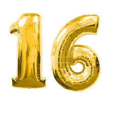 Large Gold Number 16 Sweet Sixteen Balloon 32inch Colorful Etsy Gold Number Balloons Sweet 16 Birthday Party Sweet Sixteen