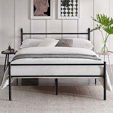 And the weight capacity measures the same as the actual bed frame. Black Queen Vecelo Metal Bed Frame Platform Mattress Foundation Box Spring Replacement With Headboard Footboard Beds Frames Bases Home Kitchen Guardebem Com