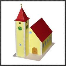 A Simple Church Free Building Paper Model Download Paper Models Cardboard Castle Church