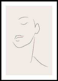 Check out my printable coloring pages Simple Lines No2 Poster Line Art Face Desenio Com