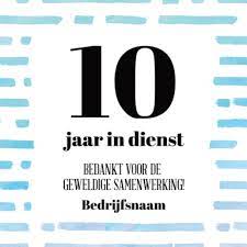 Kaarten 10 Jaar In Dienst Greetz