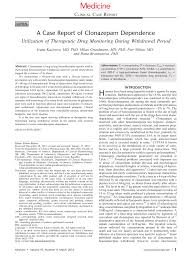 pdf a case report of clonazepam dependence