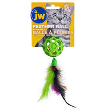 JW Cataction Feather Ball with Bell Cat Toy, Medium | Petco