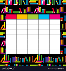 School Timetable Template With Books For Students