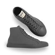 Women S High Top Designer Sneaker In Grey Canvas Nothing New