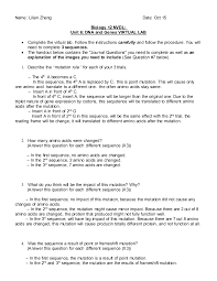 Some of the worksheets displayed are genetic mutation work, name toc mutations activity, work mutations practice, lab work, lab work key, biology activity aatgtg aac aca tgc gcc, biology 1 work i selected answers, deletion insertion frameshift point mutation changes. Https Liyingsbiology Files Wordpress Com 2016 10 Unit 6 Assignment 1 Pdf