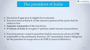 The president of india (hindi: Position Of President In Indian Constitution In Hindi Hindi The President Of India Unacademy