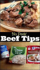 Cook until inside temperature is about 140°f to 150°f. No Peek Beef Tips Gravy Recipe Beef Tips And Gravy Stew Meat Recipes Beef Stew Meat Recipes
