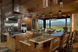rustic track lighting kitchen