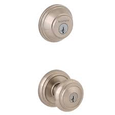 Maybe you would like to learn more about one of these? Baldwin Prestige Alcott Satin Nickel Exterior Entry Knob And Single Cylinder Deadbolt Combo Pack Featuring Smartkey Security 380rdbatkcmb15 The Home Depot
