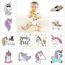 Metallic Unicorn Temporary Tattoos For Girls Children Kids 12pack Konsait Great Unicorn Birthday Accessories Goody Party Pinata Filler Toys Xmas Gift Unicorn Party Supplies Girls Party Favors 2 X2 Wantitall
