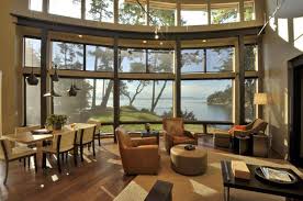 With millions of inspiring photos from design professionals, you'll find just want you need to turn your house into your dream home. Beautiful Lakefront House With Large Windows Surrounded By Gorgeous Trees