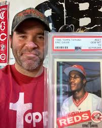 1988 kenner starting lineup cards #25 eric davis. Bomber Sports Cards On Twitter Wanted To Take Part In Toppstogether With This Post Here S Our Breaker Chris With His Favorite Topps Baseball Card Eric Davis 1985 Topps Tiffany Rc Psa