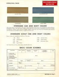 1965 Standard Color Chart Color Charts Old International
