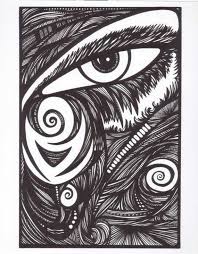 Abstract Black And White Illustration Art Pin By Karen Gorrell On Squiggles Eyes Artwork Black And White Abstract Artwork