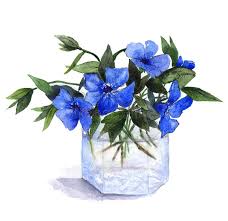 Maybe you would like to learn more about one of these? Bouquet Of Blue Periwinkle Flowers In Glass Vase Watercolor Illustration Stock Illustration Illustration Of Graphic Petal 88707270