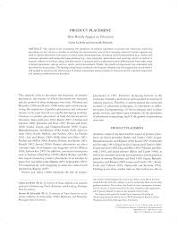 · although product placements in movies are supposed to be seamless and integrate well into the story line, most viewers can recognize an · product placement goes back to the earliest days of film. Pdf Product Placement How Brands Appear On Television