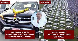 Savji Dholakia Is Back Will Gift Cars To 600 Employees Of His Company This Diwali Check More At Https Trendsindia Net 2018 10 25 Sav 25 Years Mercedes Gifts