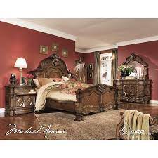 This is the paradisio collection from aico. Aico 5pc Windsor Court Queen Size Bedroom Set In Vintage Fruitwood Finish Config1 For 8 052 00 In Bedroom Shop By Bedroom Sets