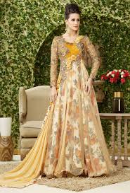 Online shopping wedding wear gowns, party wear gowns, engagement wear gown, sangeet wear gown, mehendi wear embroidery online floral embroidery anarkali gown green gown indian suits designer wear half sleeves ready to wear gowns. Girls Gown Fashion Dresses