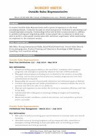 Outside Sales Representative Resume Samples Qwikresume