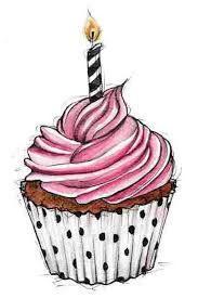 Happy Birthday Cupcake Drawing Cupcake Art Cupcake Illustration