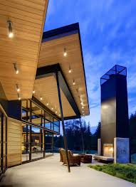 Exterior Soffit Light Patio Contemporary With Black Trimmed Windows Infosofa Com Roof Architecture House Roof Roof Design