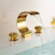 For those who prefer a classic or traditional look, we carry an array of chrome bathroom faucets and brushed nickel bathroom faucets. Brass Bathtub Faucet Shop Waterfall Solid Brass Gold Finish Thermostatic Mixer Bathtub Faucet At Fontanashowers Com