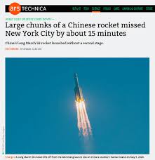 The same type of rocket crashed into west africa and the atlantic ocean in may 2020, possibly damaging an inhabited village. The Chinese Rocket Long Expedition No 5 B Engine Grabbed Over New York And Fell Weighing About 20 Tons And The Largest Space Debris In 30 Years Gigazine