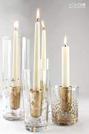 Shot Glass Candle Holders Home Made By Carmona Diy Candle Holders Shot Glass Candles Leaf Candle Holder